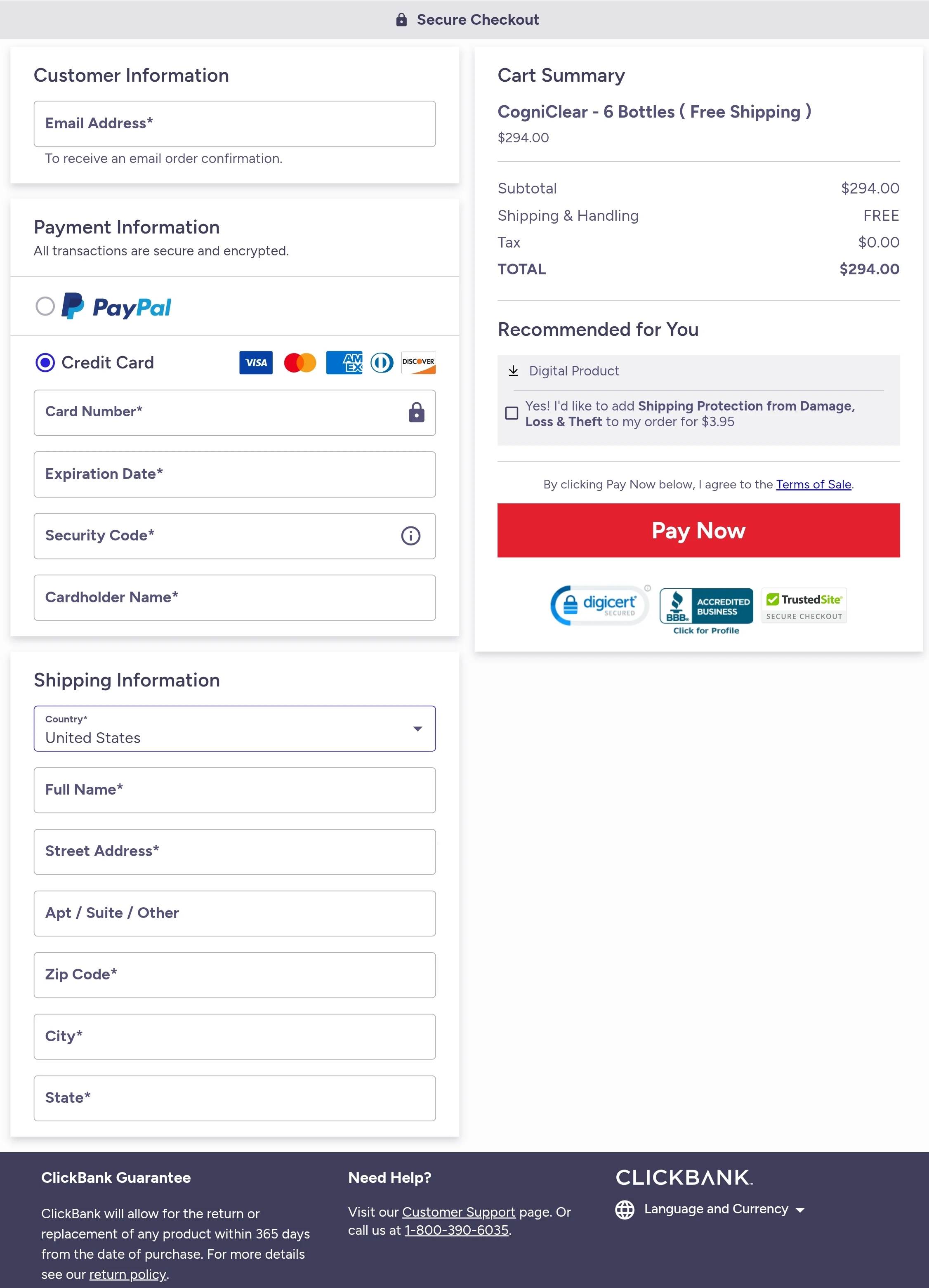 Cogniclear order form